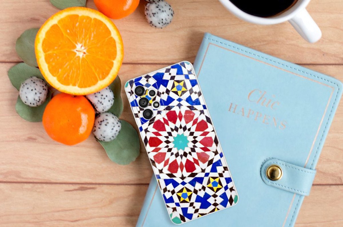 Back Cover voor Samsung Galaxy A73 5G TPU Siliconen Hoesje Mozaïek