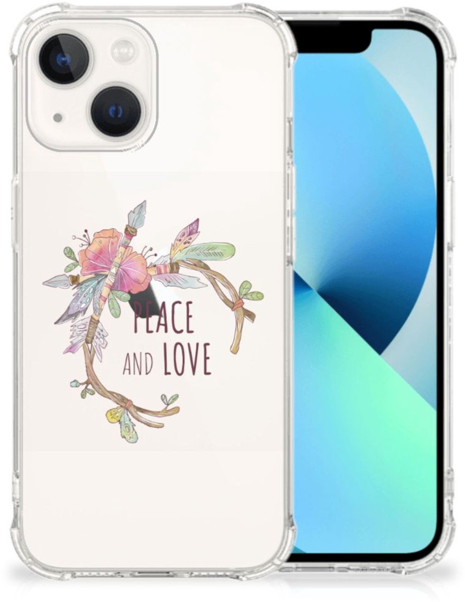 iPhone 13 Stevig Bumper Hoesje Boho Text