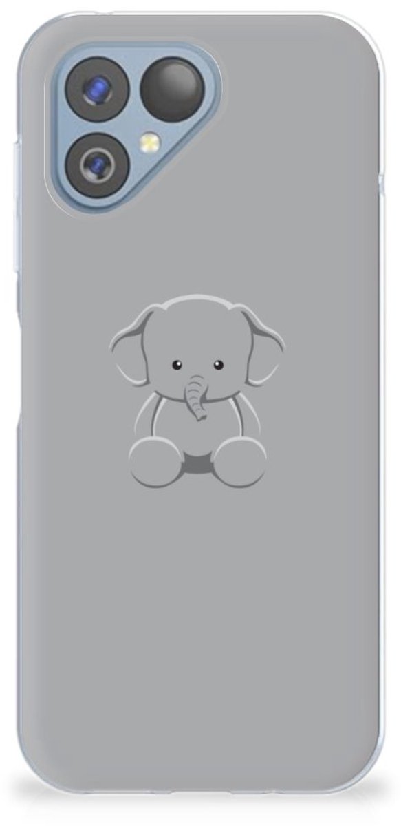 Fairphone 5 Telefoonhoesje met Naam Grijs Baby Olifant