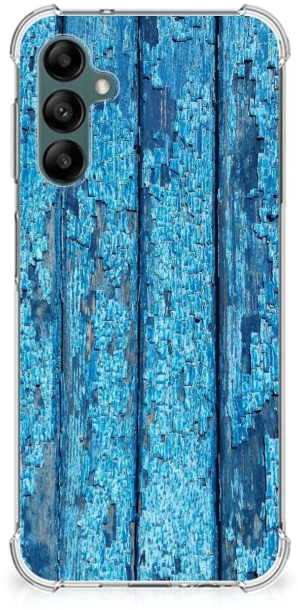 Samsung Galaxy A14 5G/4G Stevig Telefoonhoesje Wood Blue