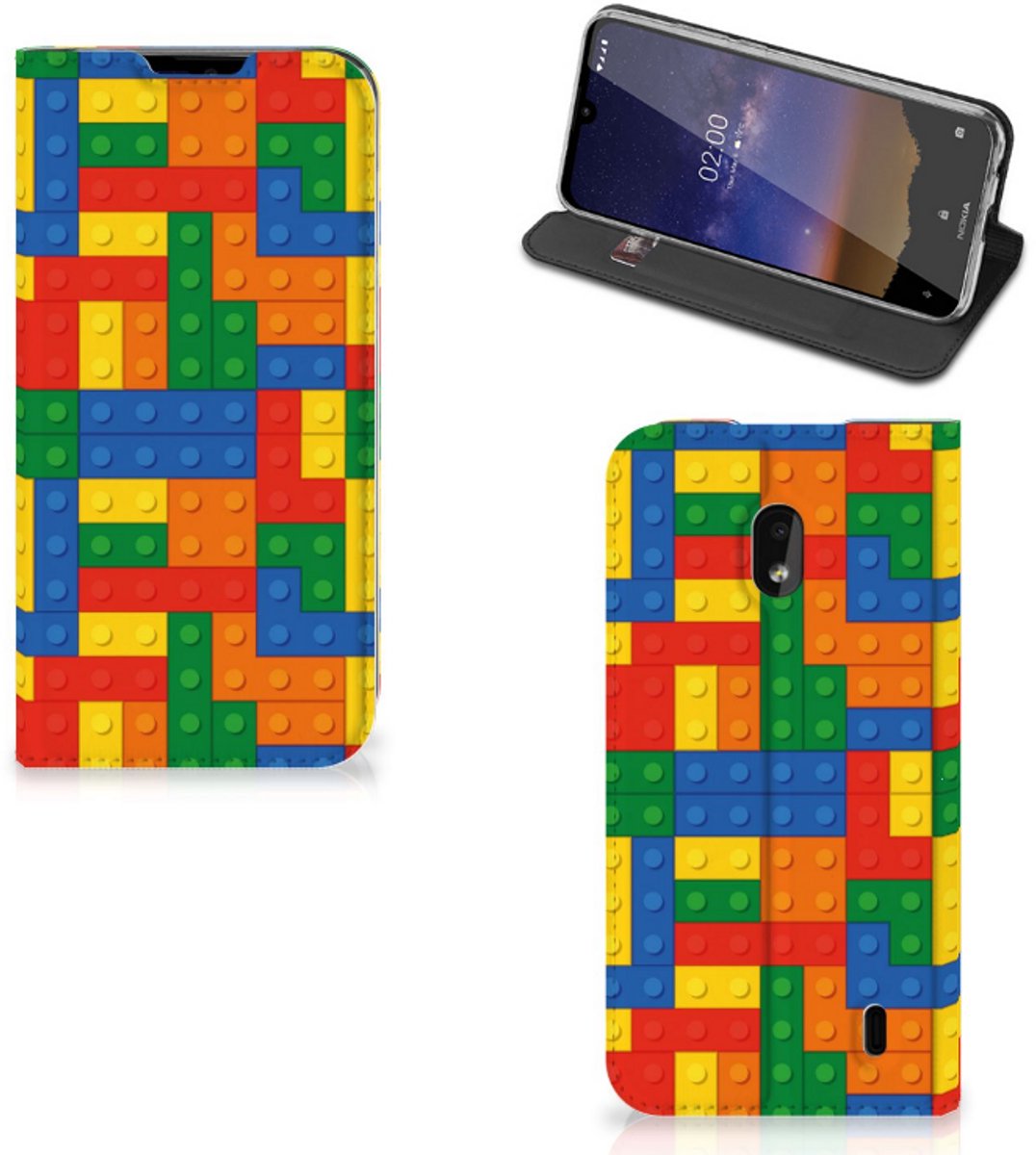 Book Case voor Nokia 2.2 Hoesje met Magneet Blokken