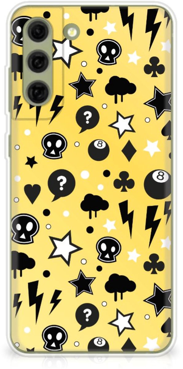 Back Cover voor Silicone Back Case Samsung Galaxy S21FE Punk Geel