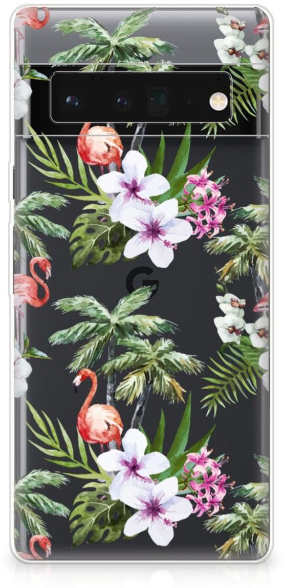 Google Pixel 6 Pro TPU Hoesje Flamingo Palms