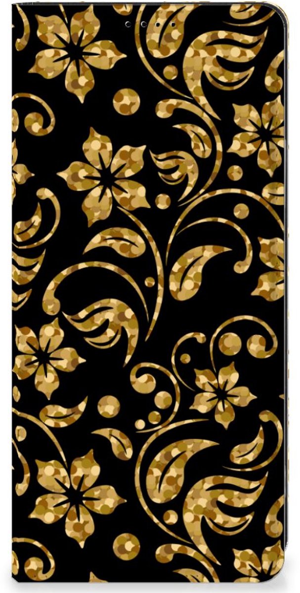 OPPO A58 4G Smart Cover Gouden Bloemen