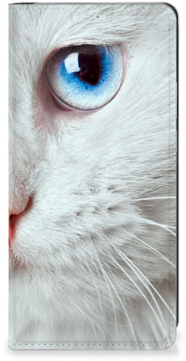 Motorola Edge 40 Pro Hoesje maken Witte Kat