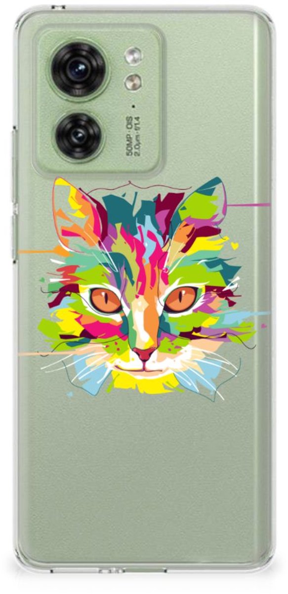 Motorola Edge 40 Telefoonhoesje met Naam Cat Color