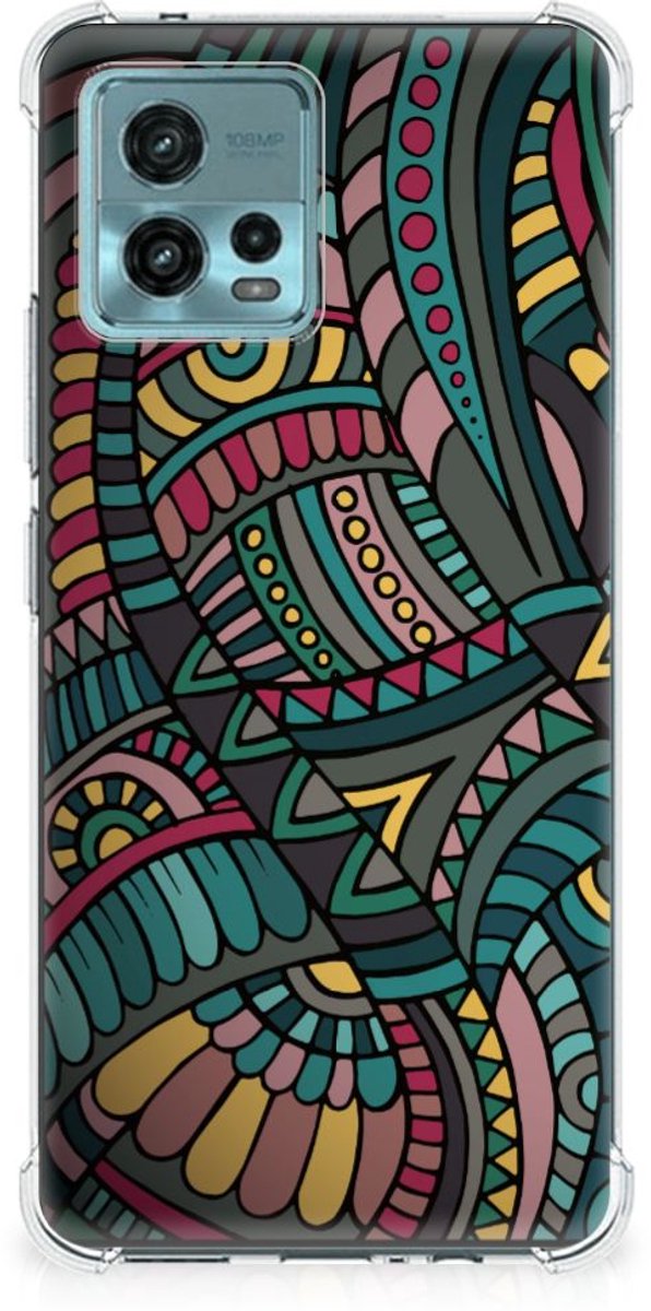 otorola Moto G72 Doorzichtige Silicone Hoesje Aztec
