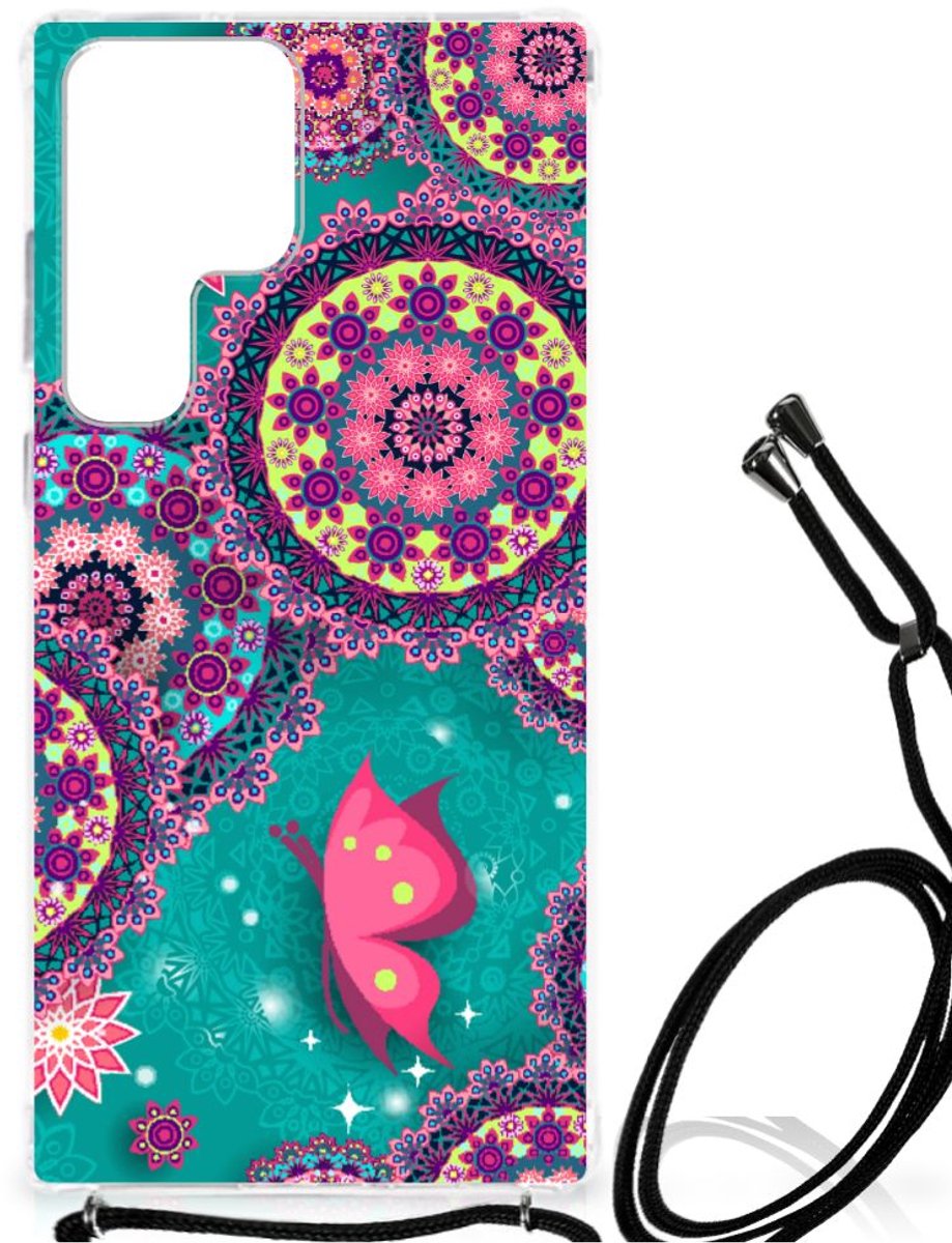Samsung Galaxy S23 Ultra Back Cover Cirkels en Vlinders