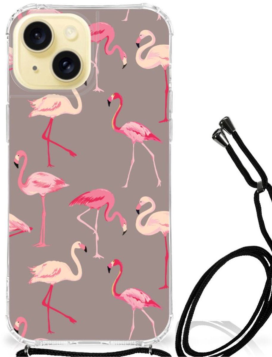 Apple iPhone 15 Case Anti-shock Flamingo