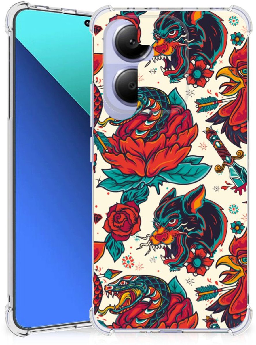 TPU Case Anti-Shock voor Xiaomi Redmi Note 13 4G Stevig Bumper Hoesje Avocado Singing