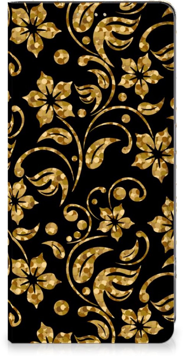 OPPO Reno8 T 4G Smart Cover Gouden Bloemen