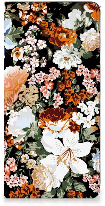 Smart Cover pour Samsung Galaxy A35 Fleurs foncées
