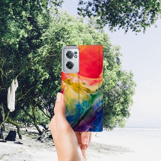 Stand Case OnePlus Nord CE 2 5G Smart Cover Aquarelle Sombre