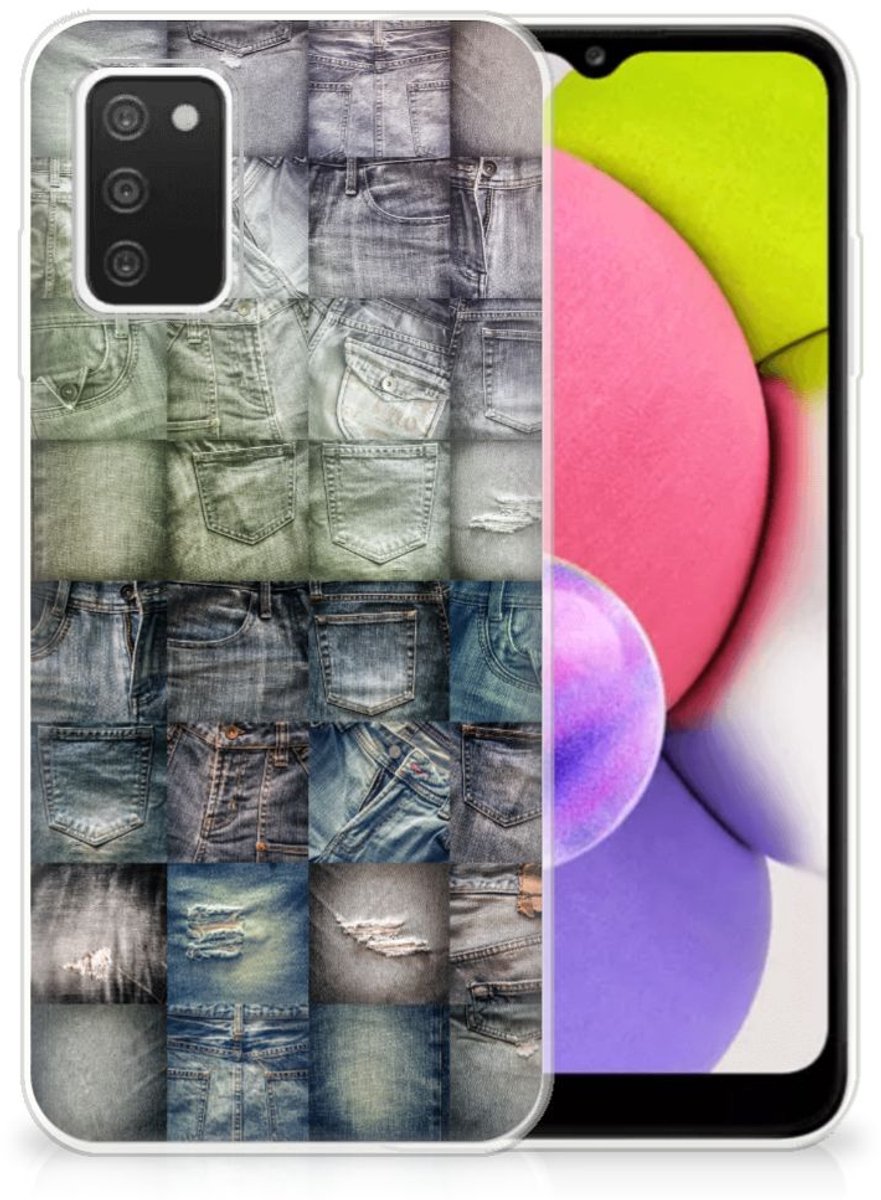 Silicone Back Cover Samsung Galaxy A03S Spijkerbroeken