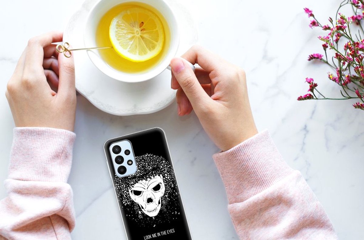 Silicone Back Case Samsung Galaxy A23 Skull Hair