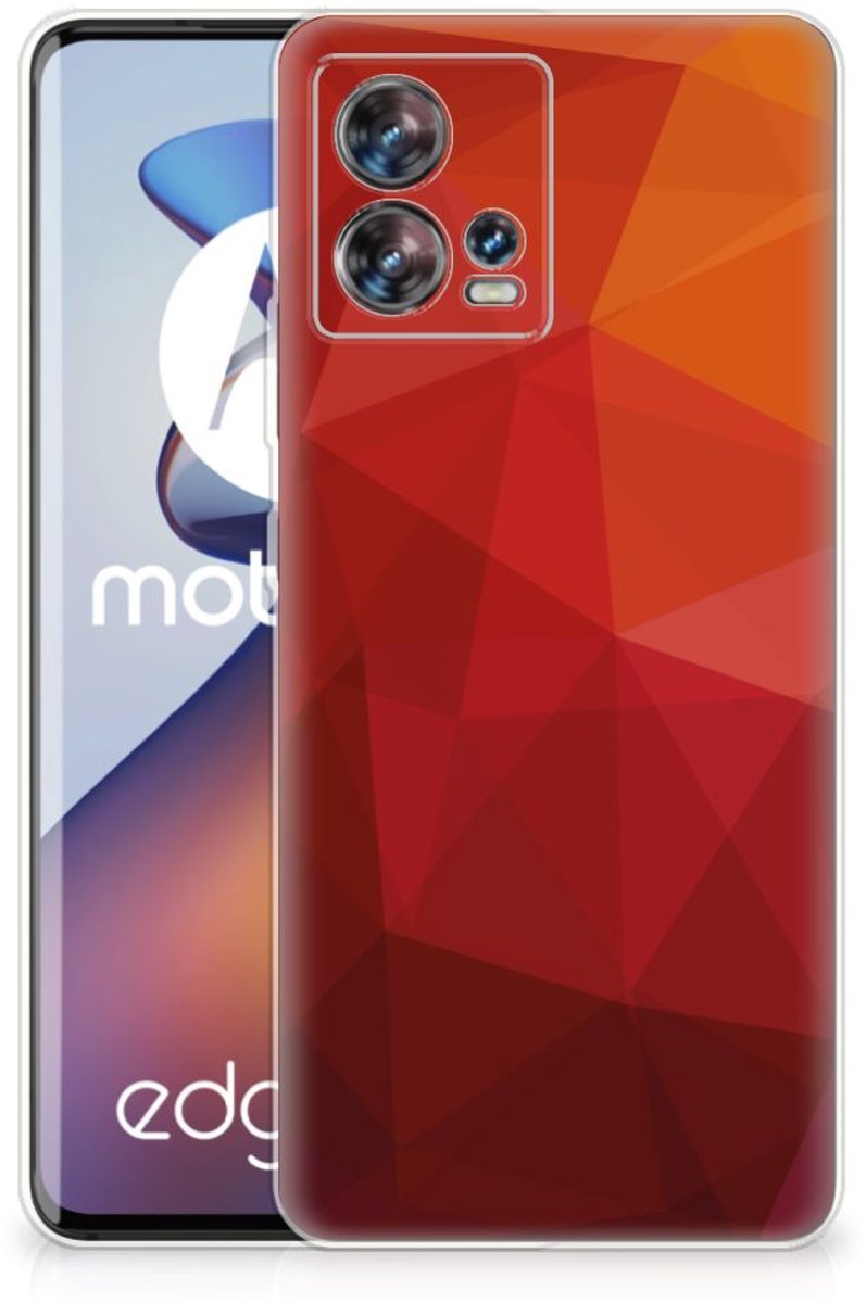 TPU Hoesje voor Motorola Edge 30 Fusion Polygon Red