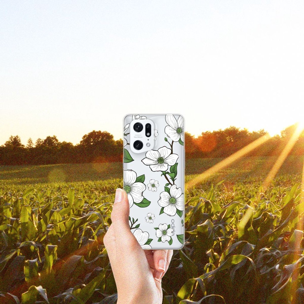 OPPO Find X5 Pro TPU Case Dogwood Flowers