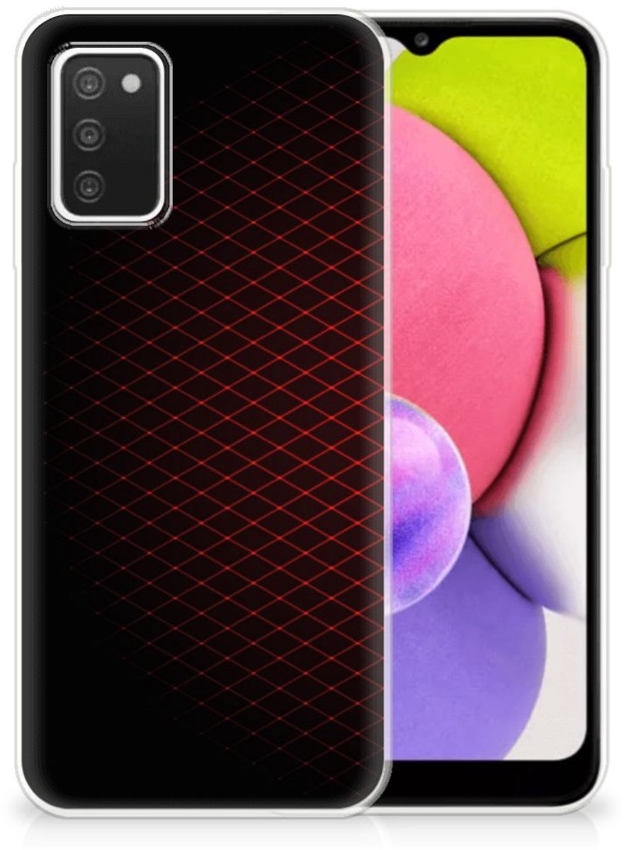 Samsung Galaxy A03S TPU bumper Geruit Rood