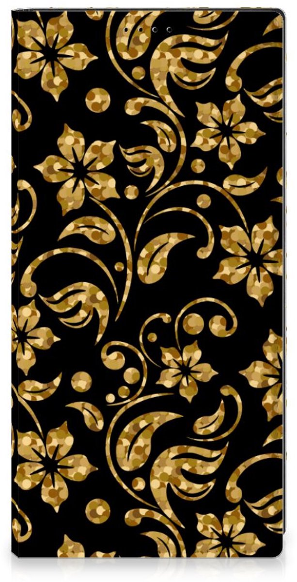 Samsung Galaxy S23 Ultra Smart Cover Gouden Bloemen