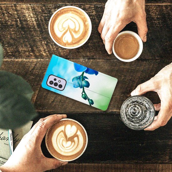 Coque Stand avec Photo Samsung Galaxy A33 5G Coque Téléphone Orchidée Blauw