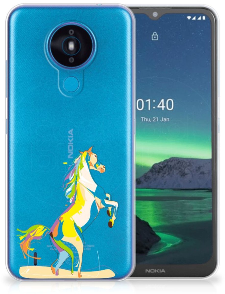 Nokia 1.4 Telefoonhoesje met Naam Horse Color