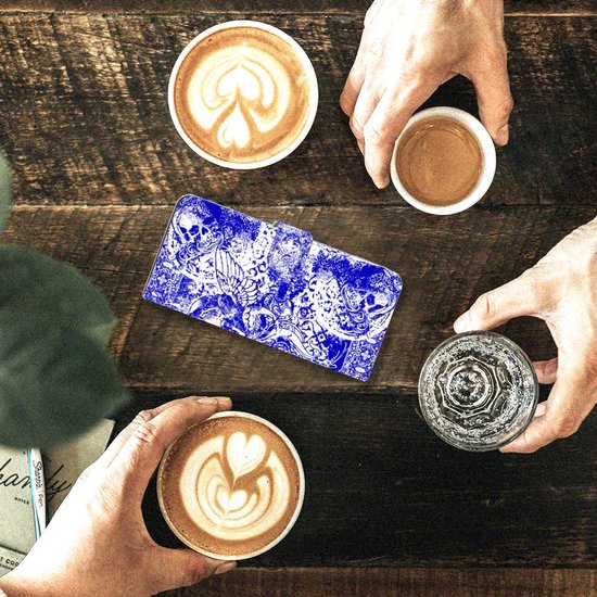 Étui style livre Nokia G11 | Coque Smartphone G21 Crâne d' Angel Blue