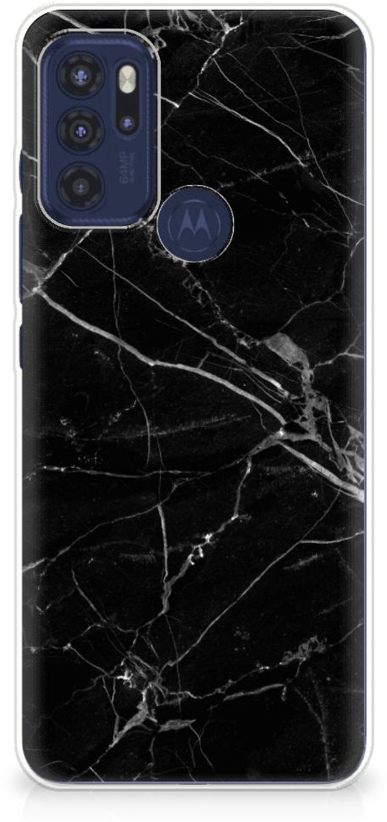 Motorola Moto G60s TPU Siliconen Hoesje Marmer Zwart - Origineel Cadeau Vader