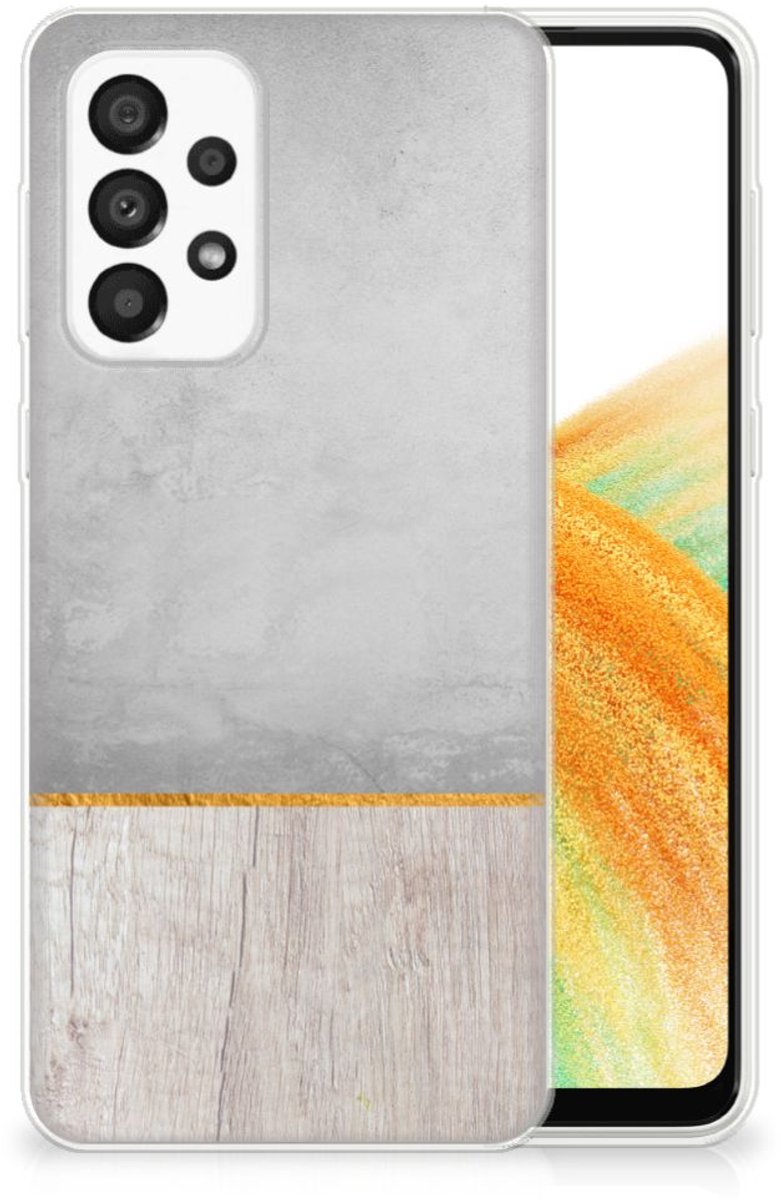 Samsung Galaxy A33 5G Bumper Hoesje Wood Concrete