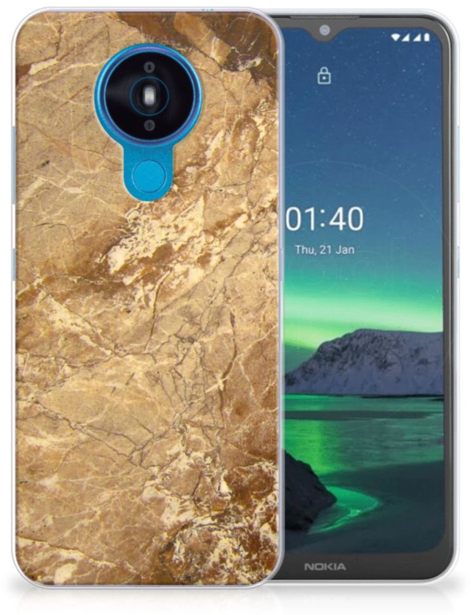 Nokia 1.4 TPU Siliconen Hoesje Marmer Creme
