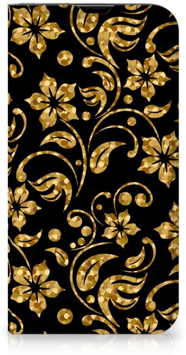 iPhone 13 Pro Smart Cover Gouden Bloemen