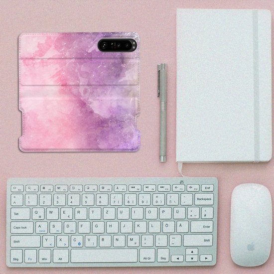 Nice Phone Case Sony Xperia 5 III Bookcase Cover Pink Violet Peinture