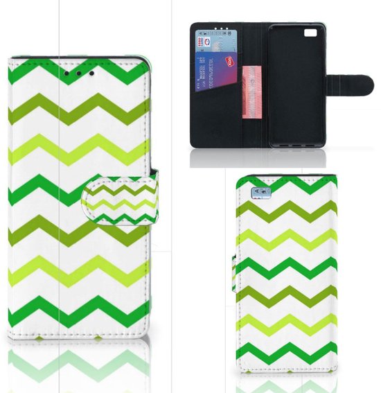 Huawei Ascend P8 Lite Telefoon Hoesje Zigzag Groen