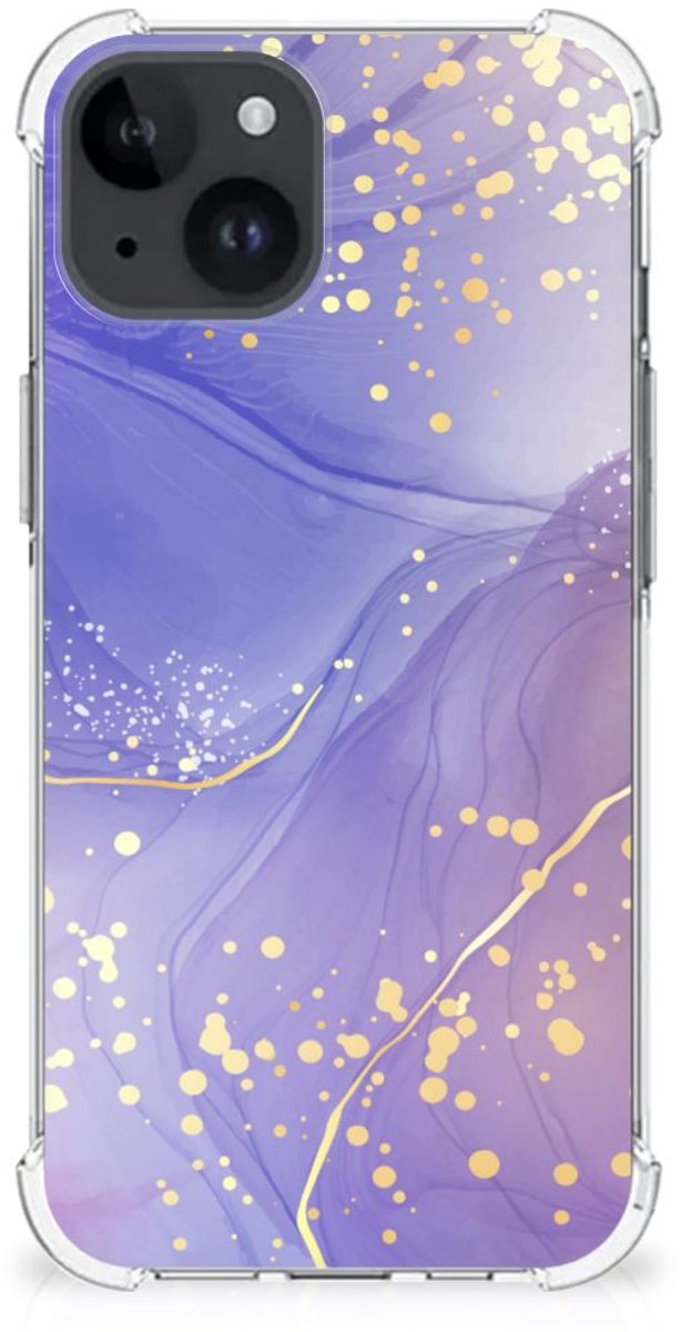 Back Cover voor iPhone 15 Plus Watercolor Paars