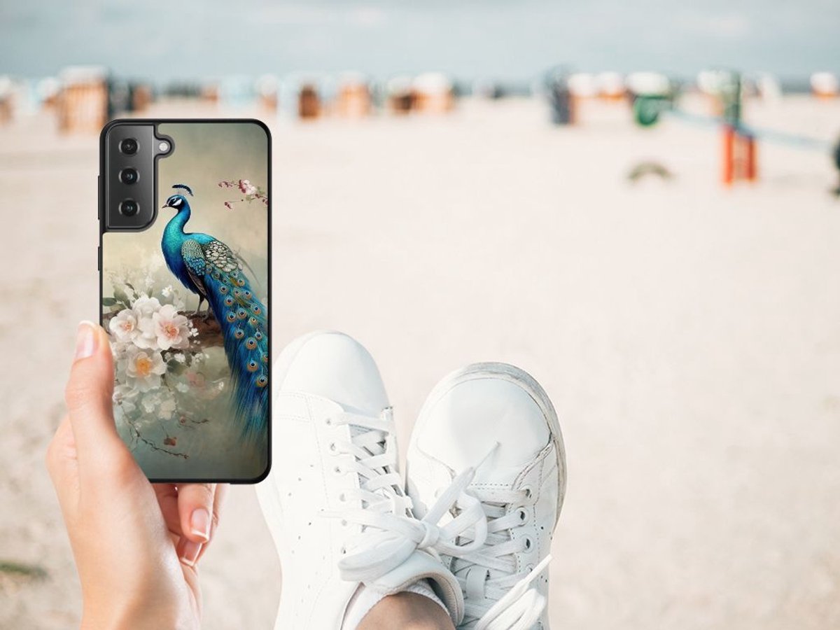 Dierenprint Telefoonhoesje voor Samsung Galaxy S21 Plus Vintage Pauwen