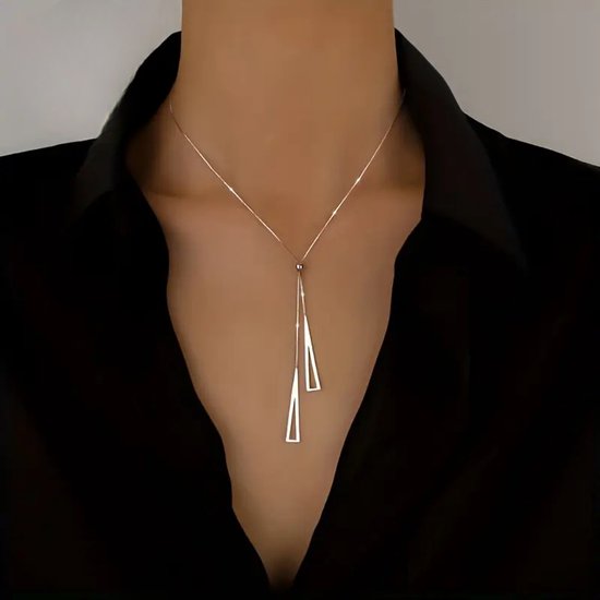 Yumilok 925 sterling zilver zirkonia dubbele sterren hanger halsketting met hanger sterketting voor dames meisjes, roségoud/zilver, Sterling zilver Zirkonia, Zirkonia