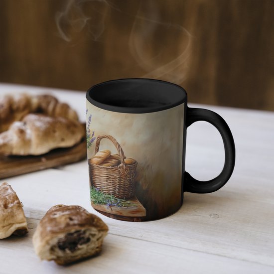 Tasse en Céramique 350 ml - Lavande - Pain - Nature morte - Mug pour Thé ou Café