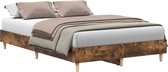 vidaXL - Cadre de lit - sans - matelas - 120x200 - cm - aggloméré - fumé - chêne
