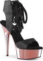 Pleaser Hoge hakken -36 Shoes- DELIGHT-600-14 Zwart/Roze