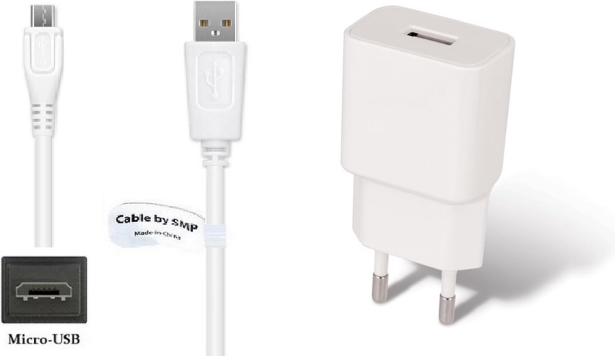 OneOne 2A lader + 1,5m extra sterke Micro USB kabel. Universele oplader adapter past op Kobo (Rakuten) Nia, Clara HD, Forma, Glo, Libra H2O, Touch, Touch 2, Vox (Niet voor Kobo model Wifi)