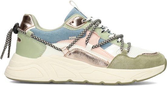 Baskets pour femmes pour femmes POSH by Poelman CARI - Vert avec combinaison - 38