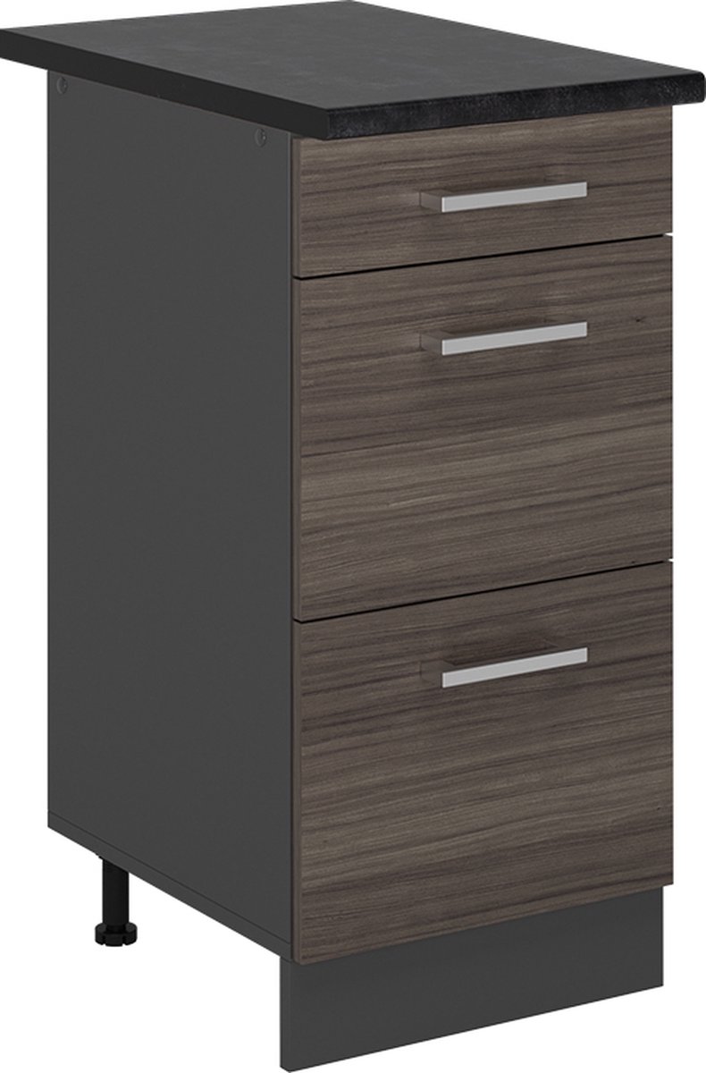 Vicco R-Line Keukenonderkast – 40 cm met laden, WB Antraciet Edel grijs