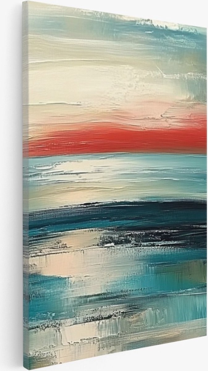 Saammp Canvas Schilderij - Landschap - turqoise - Abstract - 30x45 - Foto op canvas - Wanddecoratie - Muurdecoratie Woonkamer - Kantoor Decoratie Multicolor