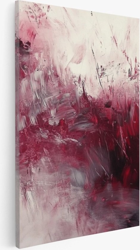 Tableau sur toile Saammp - rouge bordeaux - Oeuvre abstraite - 50x70 - Photo sur toile - Décoration murale - Décoration murale salon - Décoration chambre - Impression sur toile