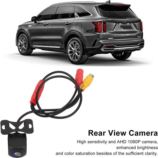 Achteruitrijcamera voor auto's, campers en vrachtwagens - 170° nachtzicht IP68 waterdicht, eenvoudig te installeren, klein formaat