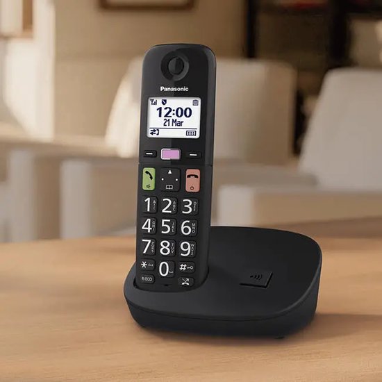 Panasonic KX-TGU-112EXB, Senioren DECT huistelefoon, grote toetsen, 2 handsets, zonder antwoordapparaat, zwart foto 6