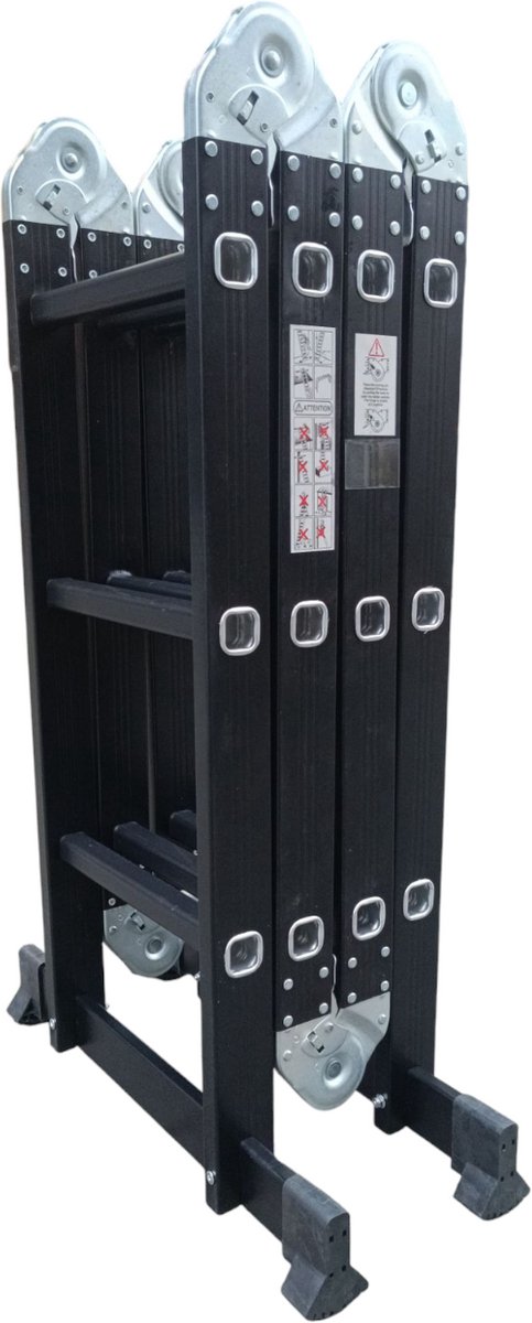 SCT - Ladder - 4x3 Multi Vouwladder - telescoopladder - Zwart – foto 6