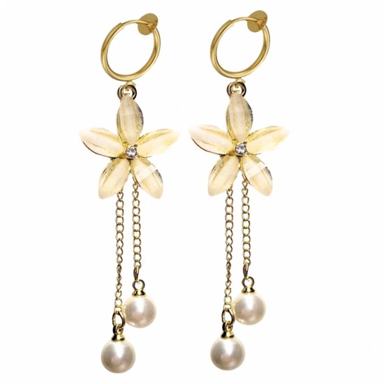 Clip oorbellen- Daphne- zilverkleur - Synthetische-parel- geen gaatje- Charme Bijoux Clip oorbellen- Daphne- zilverkleur - Synthetische-parel- geen gaatje- Charme Bijoux
