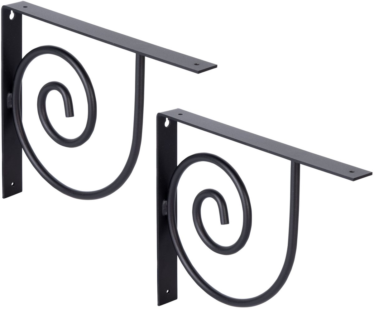 Alberts 869670 Legbordbeugel Vicky | een paar | Legbordbeugel per paar of afzonderlijk | zwart | Afmeting 250 x 305 x 30 mm