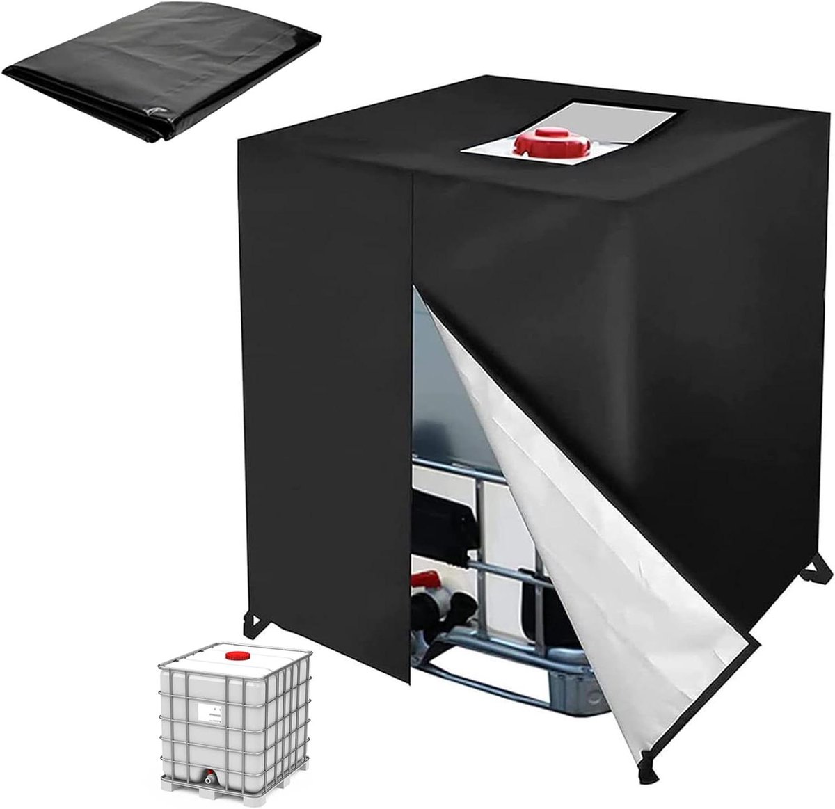IBC tankafdekking - 1000 L - groen - 120 x 100 x 116 cm