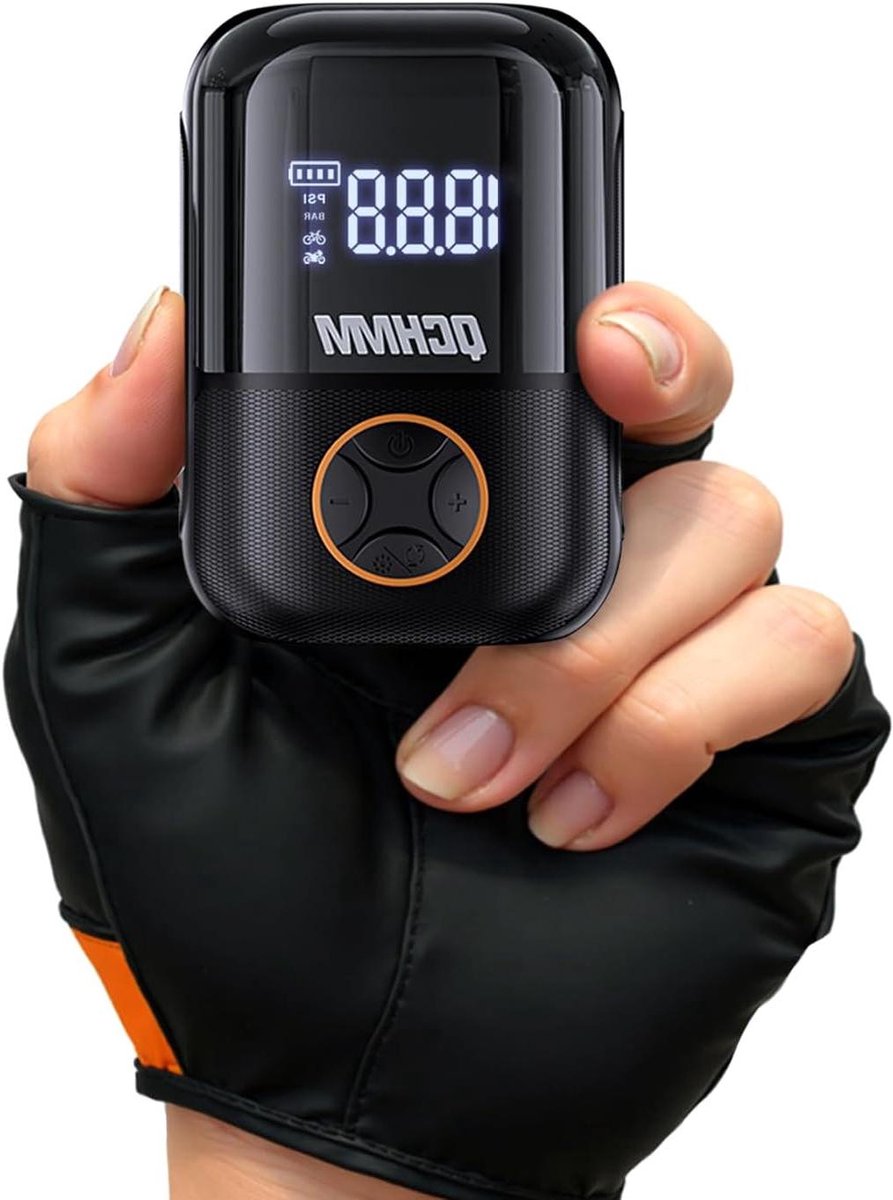 Mini fietspomp - elektronische luchtpomp - 1 stuk - zwart